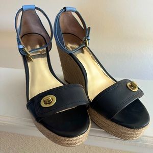 Coach Wedge Leather Espadrille (Pre-owned)